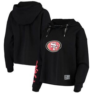 SF 49ers DKNY Sport Black Cropped Suzy Pullover Hoodie (Size S)